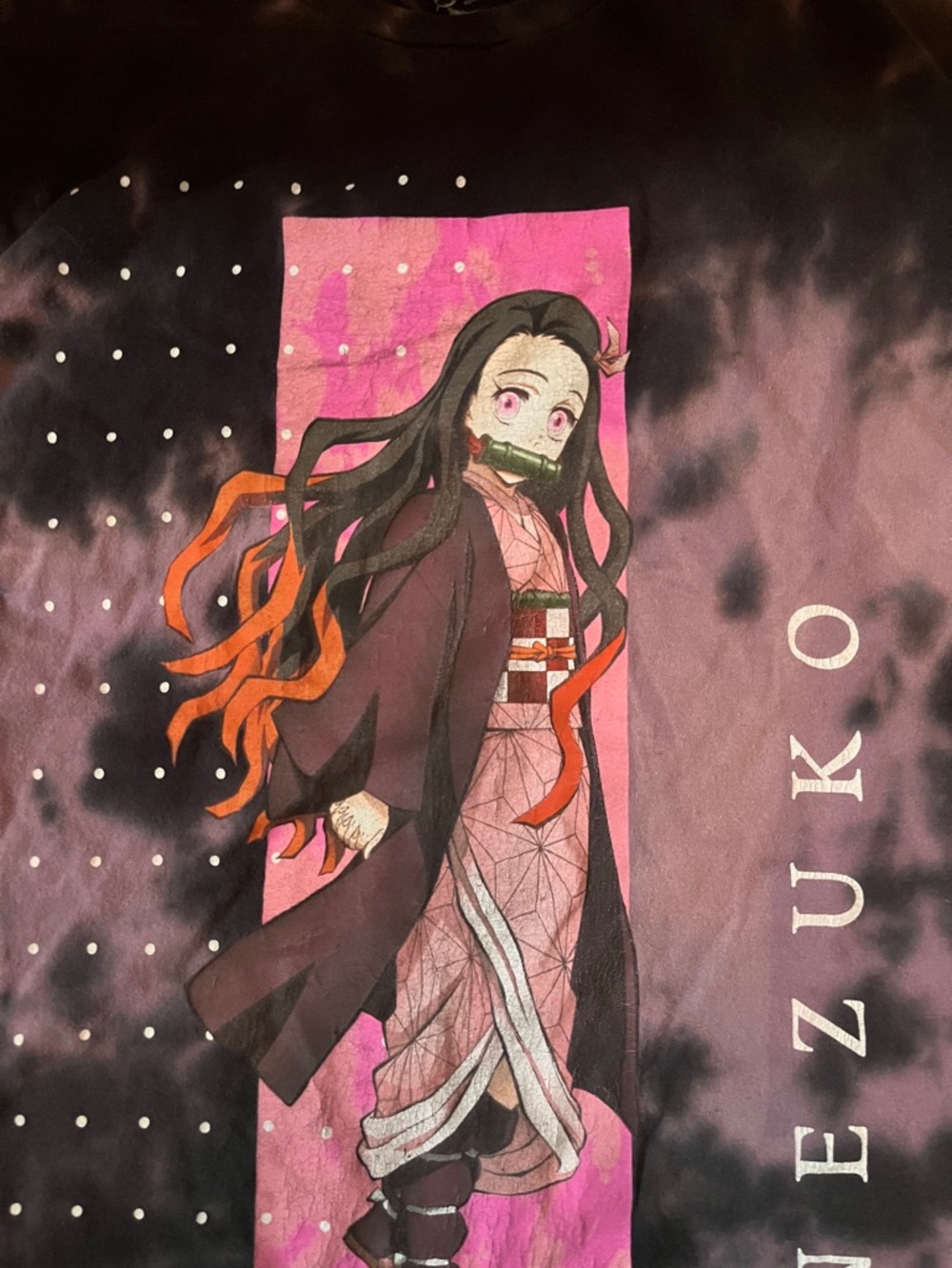 Demon Slayer Kimetsu No Yaiba Nezuko dots tie dye t-shirt WL
